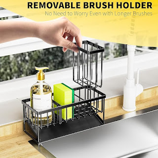 Kitchen Sink Organzier and Storage with High Brush Holder