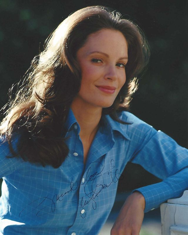 Jaclyn Smith (Kelly Garrett) Beautiful & Sexy in 70's satin blouse