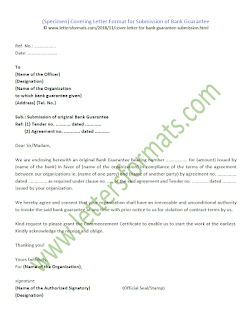 Covering Letter for Bank Guarantee Submission Format