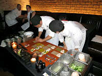 Making of Ahi Tuna and Tempura Prawn Sushi Cones