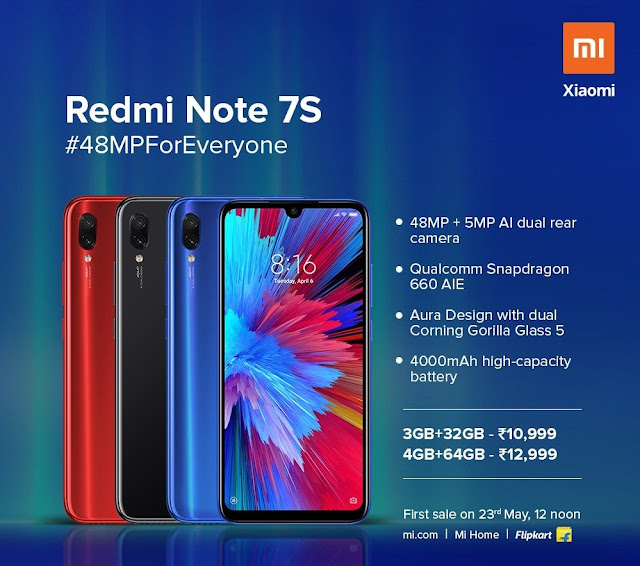 Redmi Note 7S with 48MP rear-camera launched at Rs. 10,999