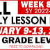 DAILY LESSON LOGS (Quarter 2: WEEK 8) JAN. 9-13, 2023