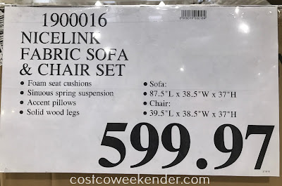 Deal for the NiceLink Fabric Sofa and Chair Set at Costco