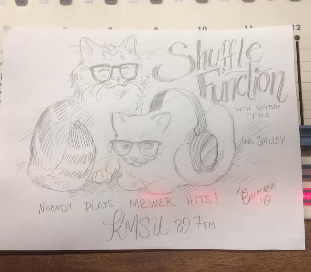 A drawing of Shyboy Tim & Shelley as cats