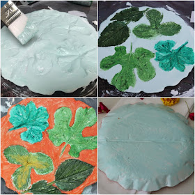 nature inspired platter made with plaster of paris