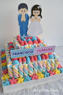 tarta chuches comunion niño y niña