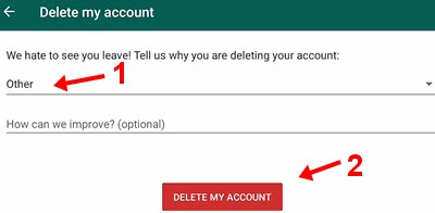 whatsapp account delete kaise kare