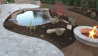 patio with water feature