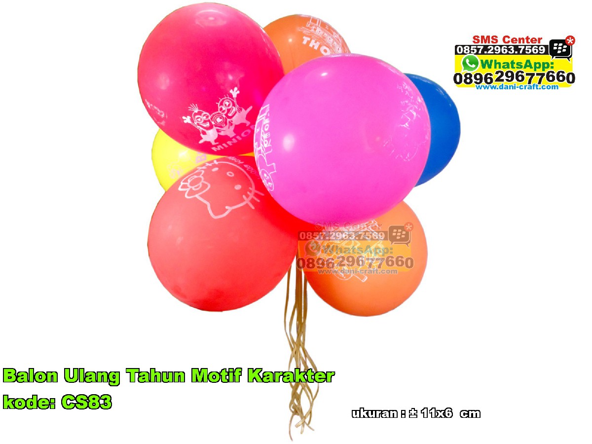 Balon Ulang Tahun Motif  Karakter  Souvenir Pernikahan