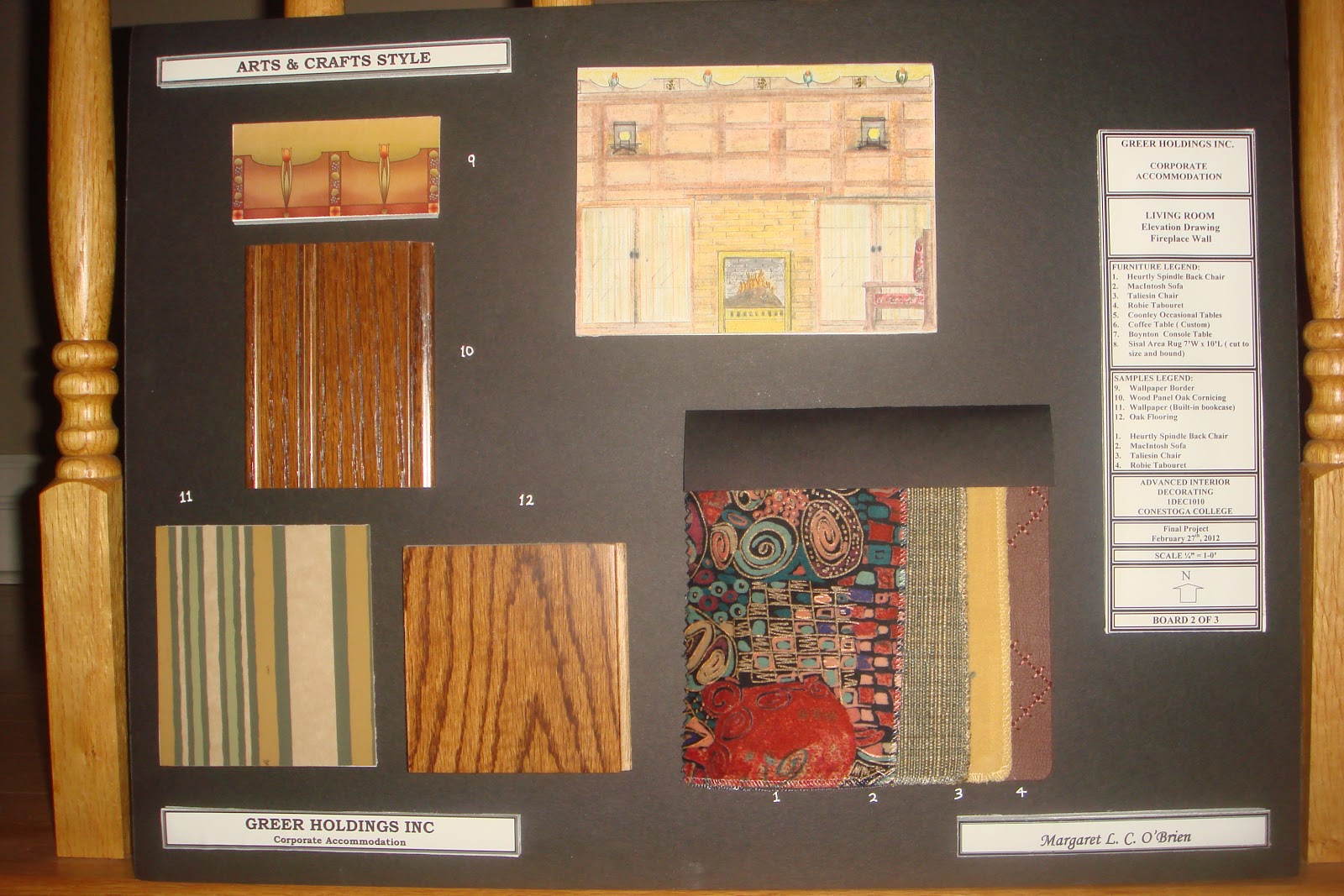 Sample board based on Frank Lloyd Wright Design