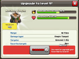 archer tower level 8 TH7 coc