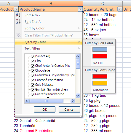 Ms Excel Made Easy Excel 07 Filter Sort By Color