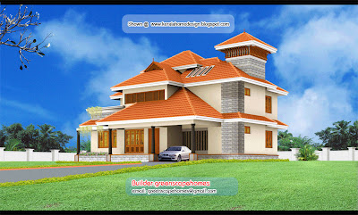 kerala villa elevations