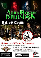 Concierto de Alien Rockin' Explosion,  River Crow y Daphne en Barracudas