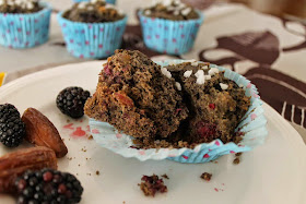 Food Lust People Love: With dates for sweetness, coconut cream for richness and fresh blackberries mixed through, these Blackberry Date Buckwheat Muffins may not be the best looking on the block but they sure are tasty.