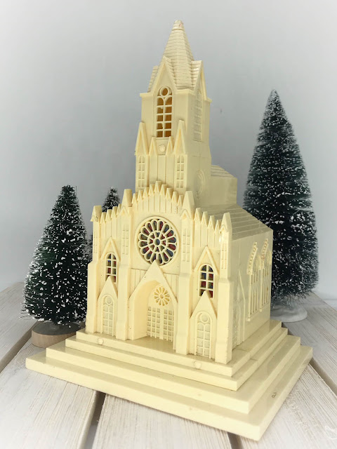 Vintage Plastic Lighted Church - Estate Sale Find By Thistle Thicket Studio. www.thistlethicketstudio.com