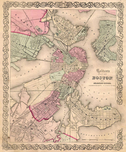 1860. Boston and Adjacent Cities, Colton