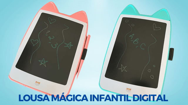 LOUSA ELETRÔNICA INFANTIL MÁGICA COM CANETA DESENHO DIGITAL LCD