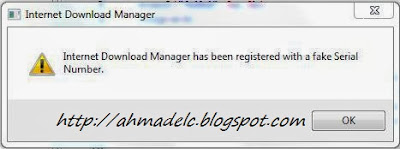 Tulisan "IDM Has Been Registered With a Fake Serial Number"