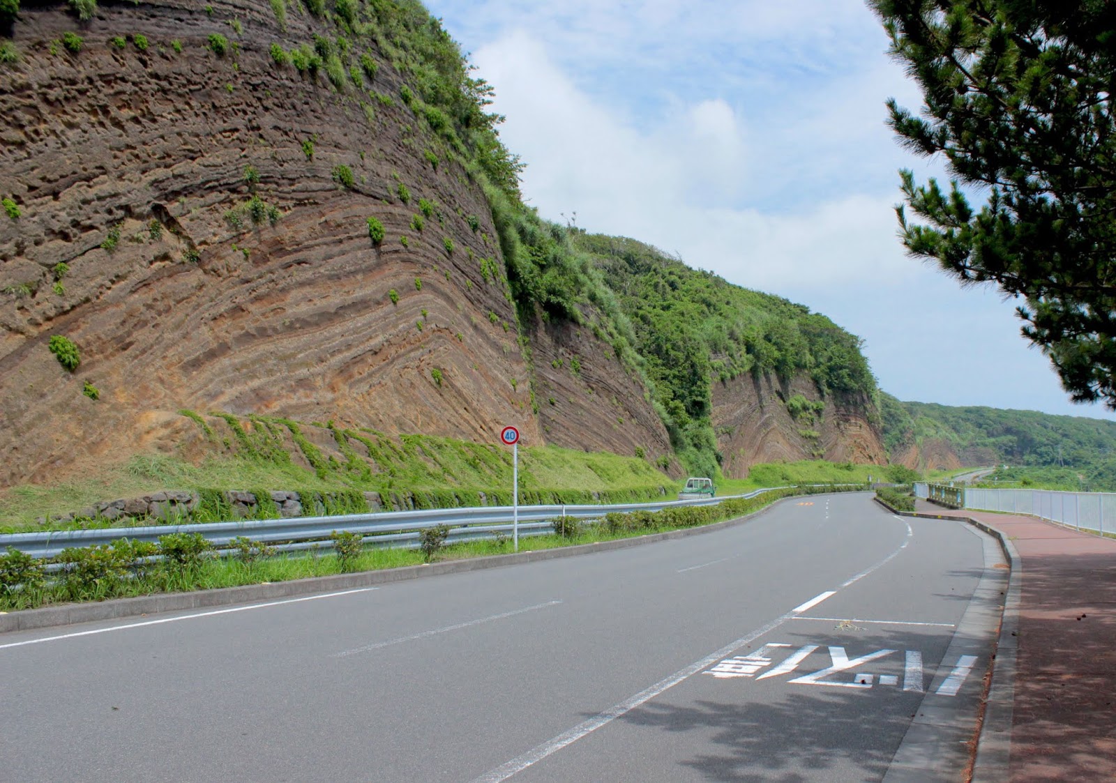 地層大切断面 地球のバームクーヘン 伊豆大島の火山が作った奇景 N ミライノシテン