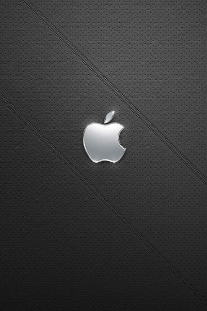 Shiny Silver Apple iPhone Wallpaper By TipTechNews.com