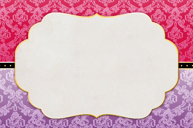 White Damasks in Lilac and Pink Free Printable Invitation, Frame or Cards.