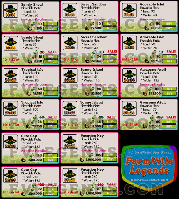 FarmVille Hawaiian Paradise 28×28 Vacation Key Expansion for Coconuts