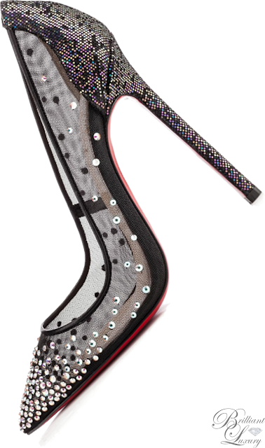 ♦Christian Louboutin black Body strass pumps #christianlouboutin #shoes #strass #brilliantluxury