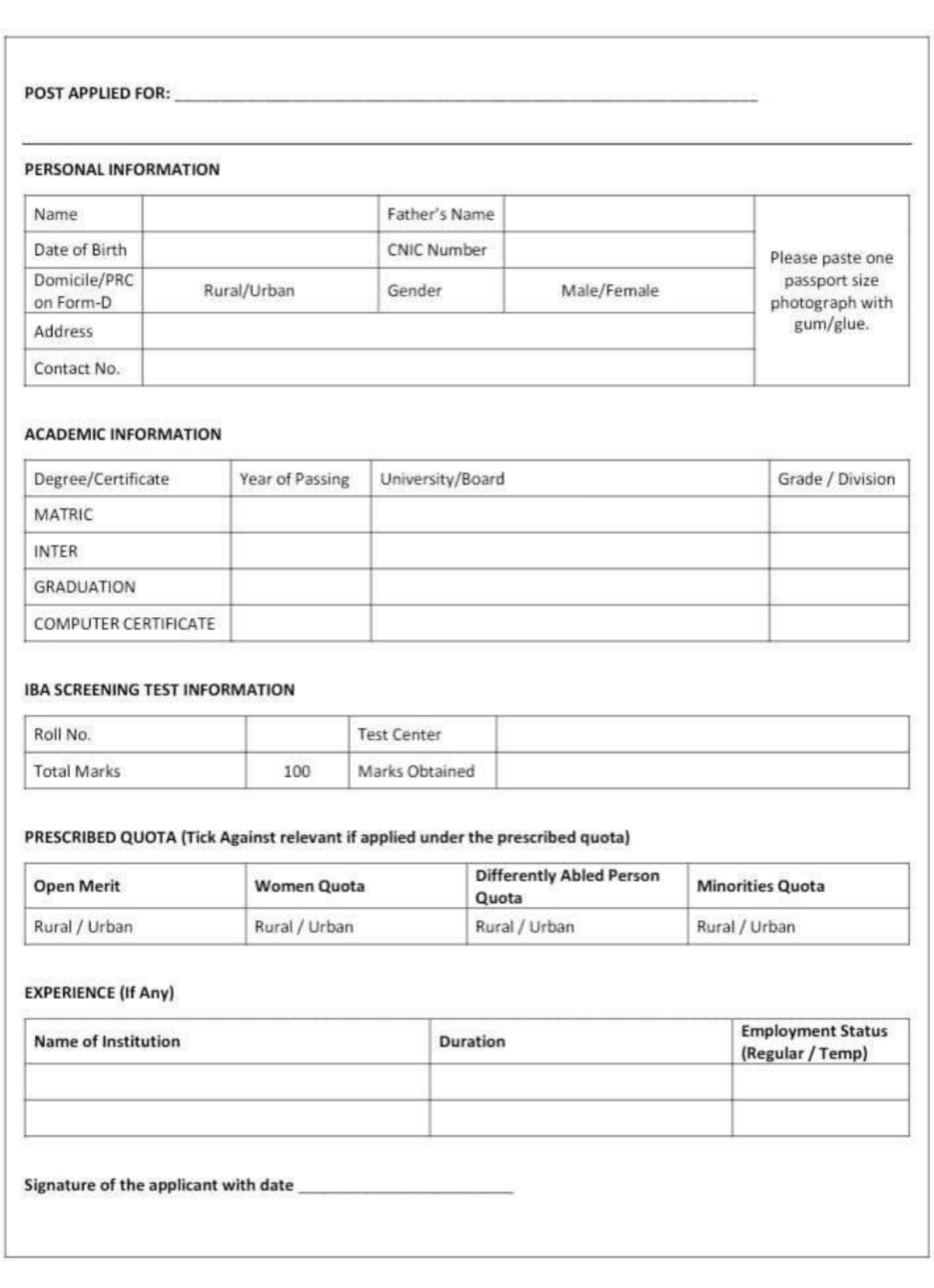 Treasury and Accounts office Application Form