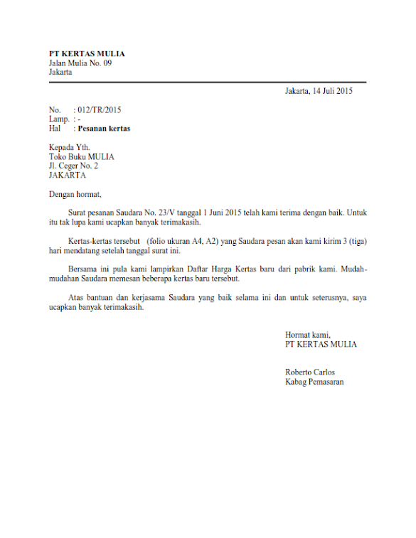 Contoh Surat Permintaan Penawaran Dengan Bentuk Semi Block Style : Bentuk-bentuk Surat dan Contohnya ~ Administrasi Perkantoran : Contoh surat block style tentunya diperlukan bagi anda yang masih bingung bagaimana cara membuat surat block style.