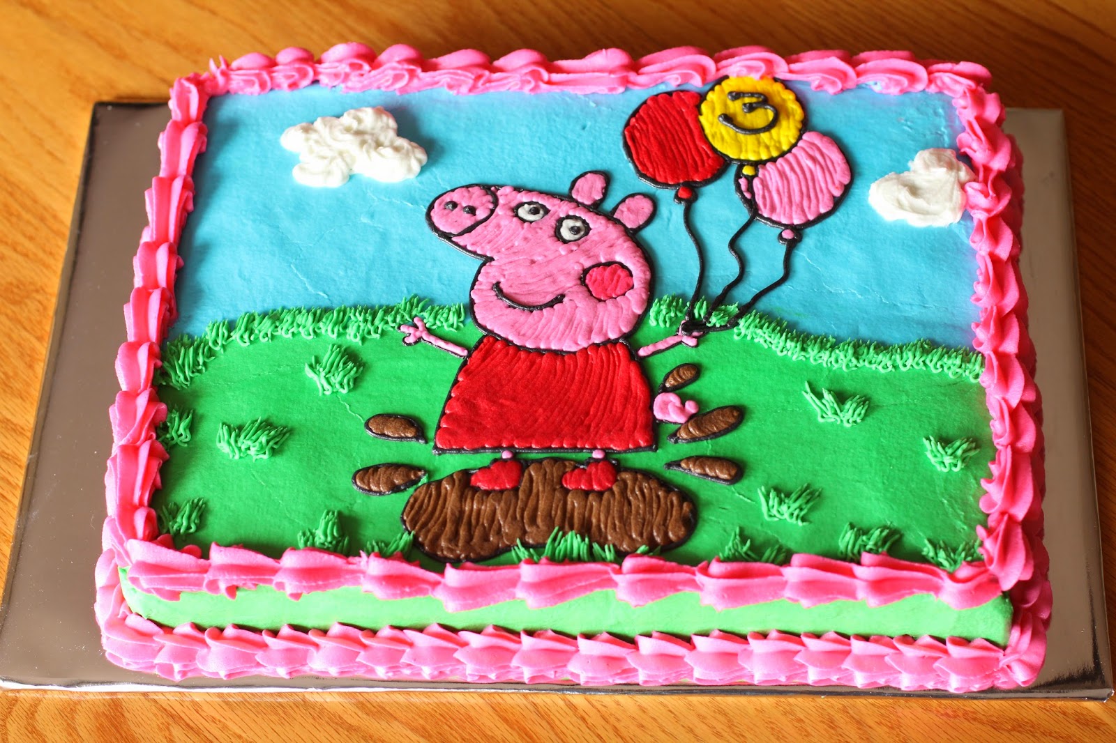 The Gano's: Happy 3rd Bithday ~ Peppa Pig Sheet Cake
