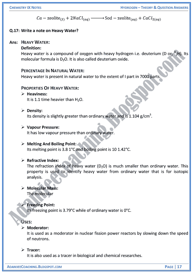 hydrogen-theory-notes-and-question-answers-chemistry-ix