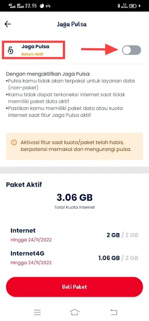 cara agar pulsa tidak tersedot saat kuota internet habis