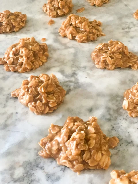 Peanut Butter No Bake Cookies are a fast and easy recipe that is perfectly sweet with brown sugar and loaded with oatmeal.