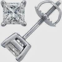 Princess Cut Diamond Studs - 47stcloseouts