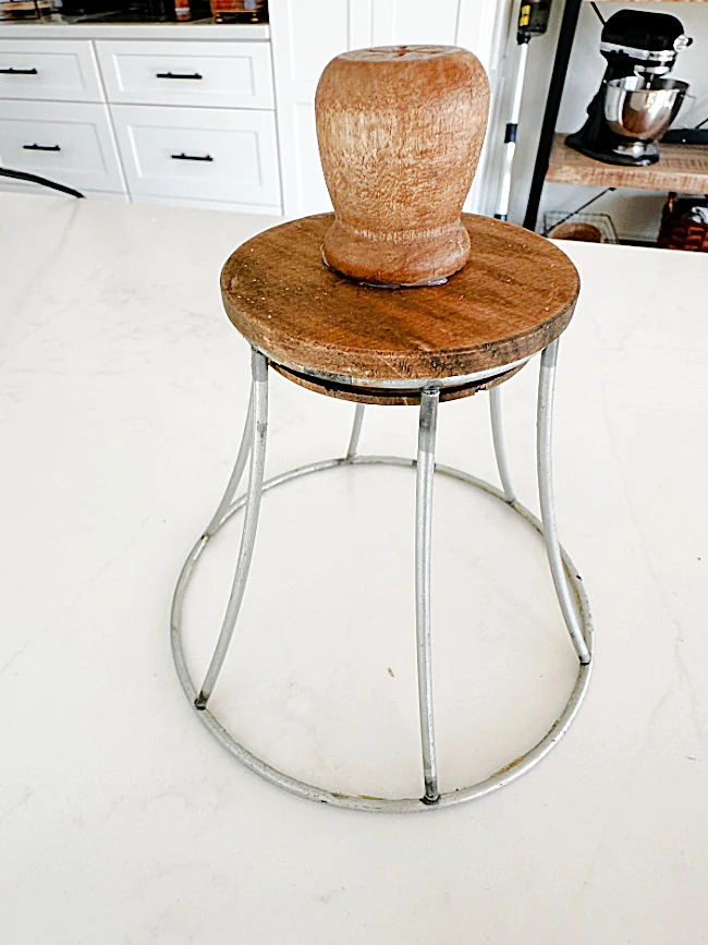 wooden diy cloche from lampshade