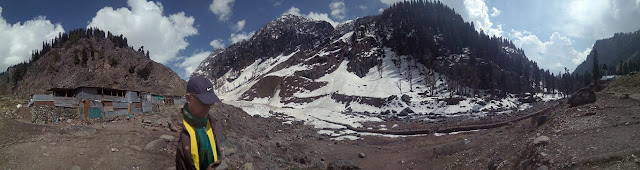 chandanwari valley panaroma mountains amarnath yatra kashmir india