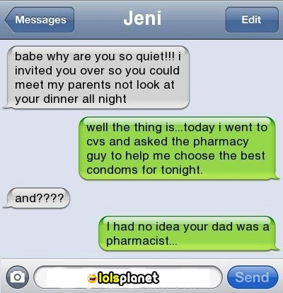 Funny iphone text, boy buys things from the girls father at the shop and leads to a funny incident. boys should be beware from now. autocorrect fail.