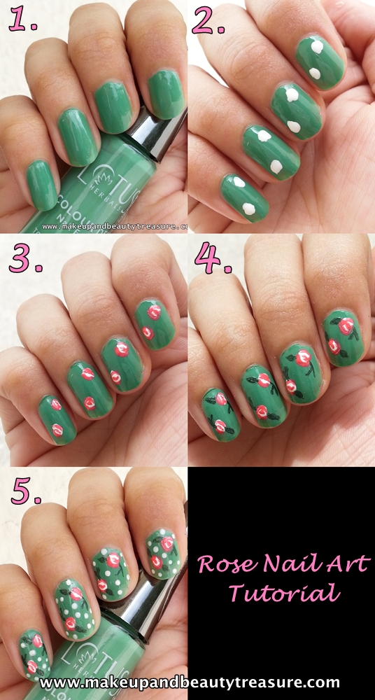 Rose Nail Art Tutorial  Makeup and Beauty Treasure