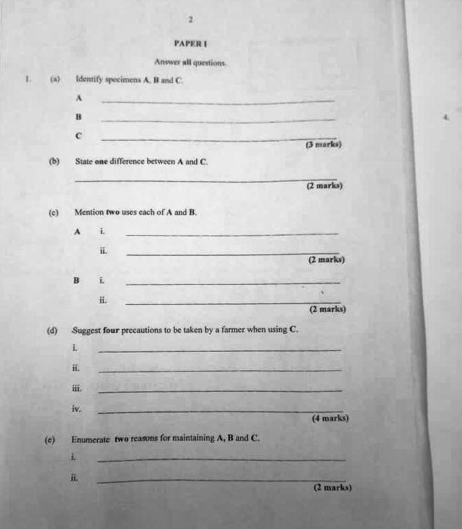 2023 neco agric essay questions