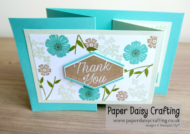 Double Z fold card with Beautiful Bouquet from Stampin Up!