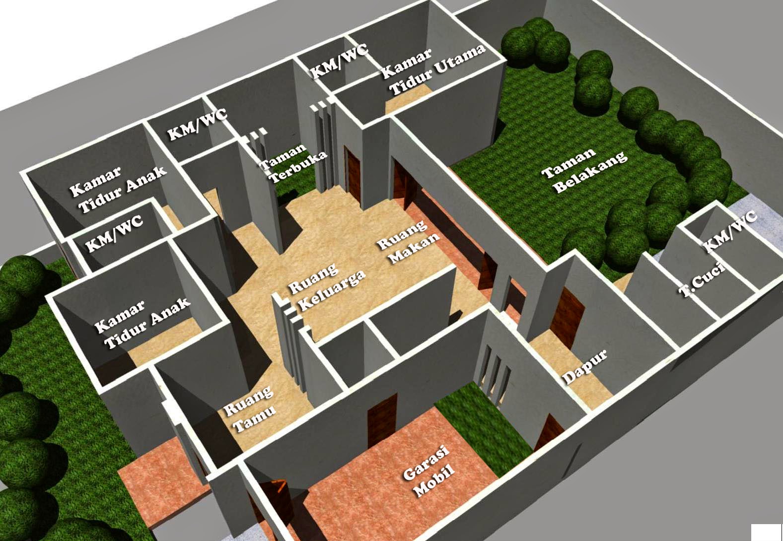  Desain  Rumah  Minimalis 1 Lantai 5 Kamar  Gambar Foto 