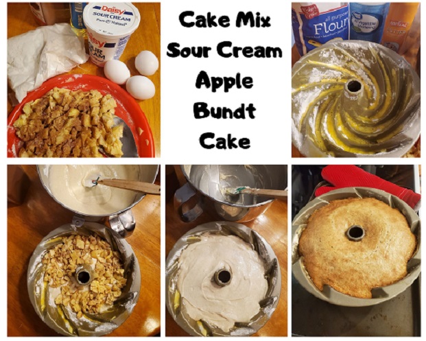 how to make apple sour cream cake cake mix collage