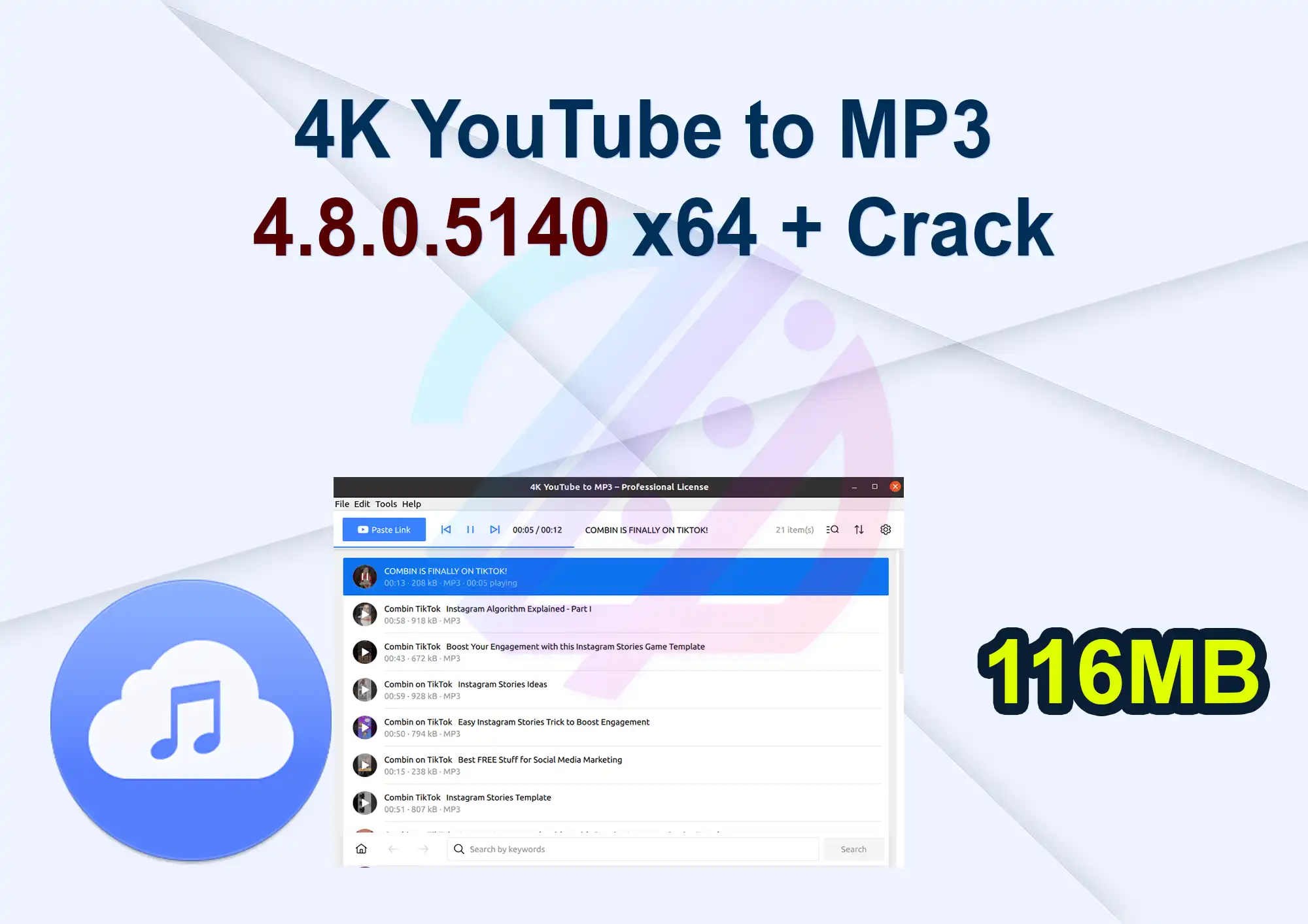 4K YouTube to MP3 4.8.0.5140 x64 + Crack