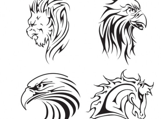 Tattoo Vector Animal Black and White Vector