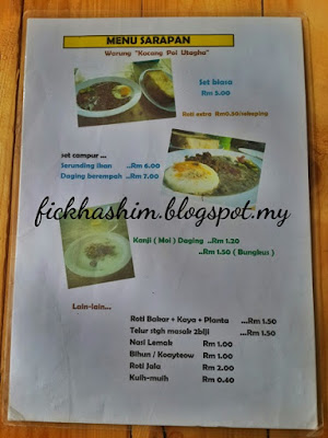 menu warung kacang poi utagha kepala batas