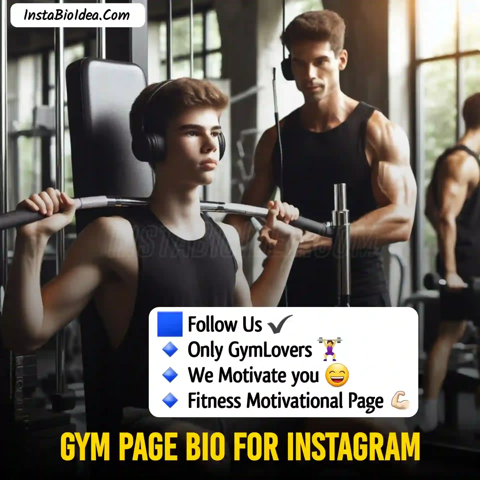 gym page bio for instagram image