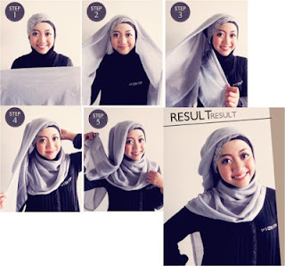 cara memakai hijab segi tiga terbaru 3