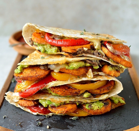 Loaded Veggie Quesadillas #familyrecipes #foods