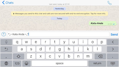 kombinasi variasi huruf(kata) di whatsapp
